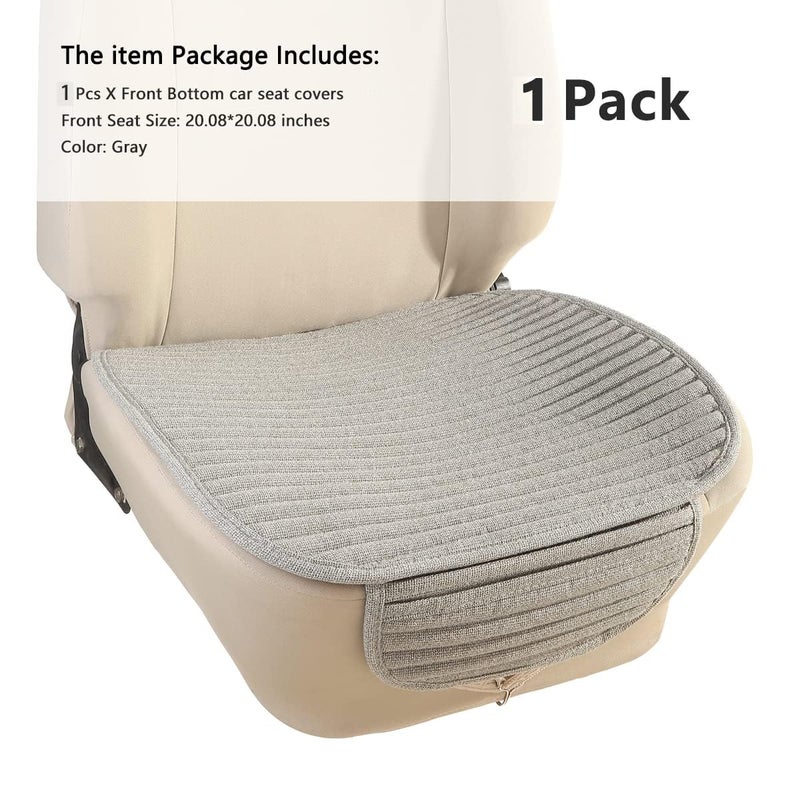Suninbox Car Seat Covers, Bottom Car Seat Cover Cloth,Front Seat Only Universal Car Seat Cushion Buckwheat Hulls Car Seat Pads Mat for Auto Driver Ventilated Breathable Comfortable(Gray) - Image 3